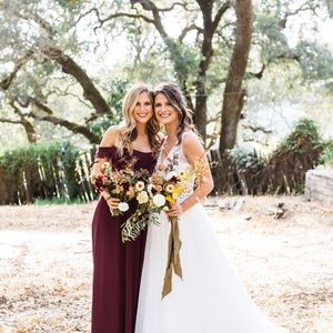 Merlot Chiffon June Maxi Dress